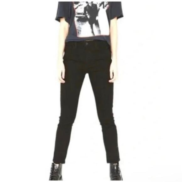 Free People X Sandrine Rose Black Slim Straight Jeans High Rise Size 27 - Picture 2 of 10